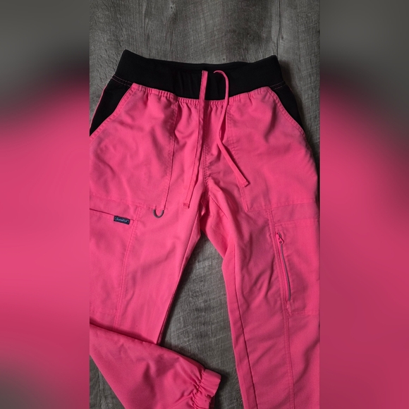 Stylish Pink Women's Jogger Scrub Pants Small Petite - Picture 3 of 7
